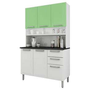Kit Cozinha I3G2 120 Regina 6 Portas 2 Gavetas Itatiaia - Branco/Verde Claro
