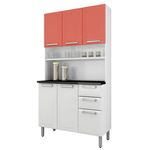 Kit Cozinha I3g2 105 Regina 6 Portas 2 Gavetas Branco/Laranja Salmão Itatiaia