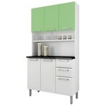 Kit Cozinha I3g2 105 Regina 6 Portas 2 Gavetas Branco/Verde Claro Itatiaia