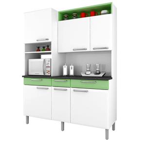 Kit Cozinha I3G3 155 Regina 6 Portas 3 Gavetas Itatiaia - Branco/Verde Claro