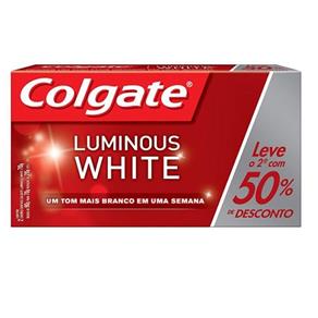 Kit Creme Dental Colgate Luminous White 70g 2 Unidades C/ Preço Especial
