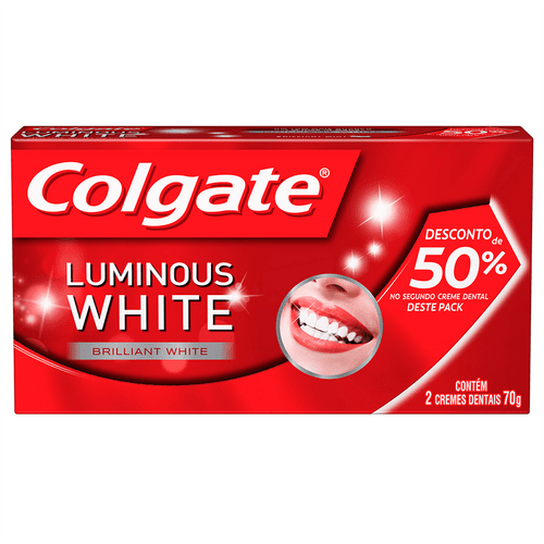 Kit Creme Dental Colgate Luminous White 70g 2 Unidades