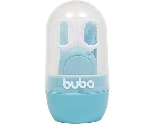 Kit Cuidados Baby com Estojo Tesoura Lixa Cortador Pinça (Azul)