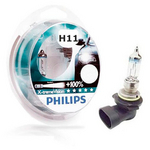 Kit da Lâmpada do Farol H11 X2 Xtreme Vision 100% Mais Luz 12V 55W Jogo - Philips