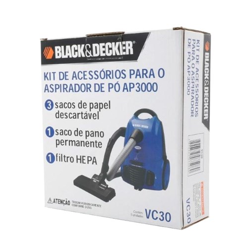 Kit de Acessórios para Aspirador de Pó Ap3000 Black+Decker – Vc30