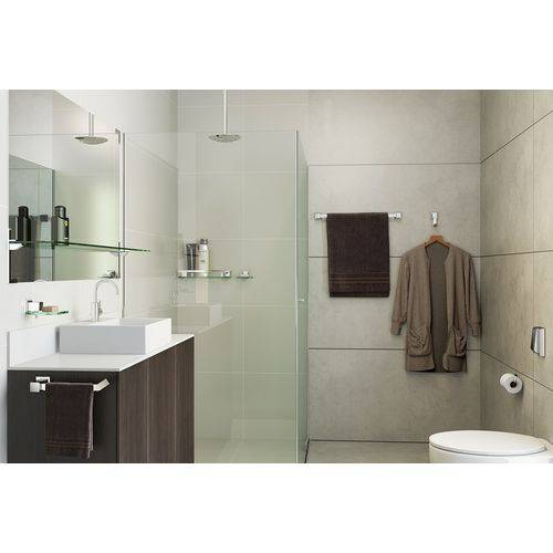 Kit de Acessórios para Banheiro em Aço Inox Polido 6 Peças com Vidro Incolor Linha Premium Pr4001- Ducon Metais