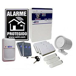 Kit de Alarme Residencial S/ Fio 2 - Bivolt - Vetti