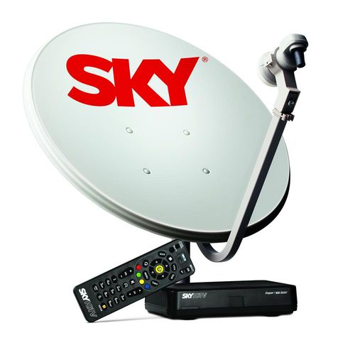 Kit de Antena Parabólica Sky 60 Cm e Receptor Digital Sky Pré Pago Flex HD