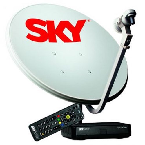 Kit de Antena Parabólica Sky 60 Cm + Receptor Digital Sky Pré-Pago Flex Hd