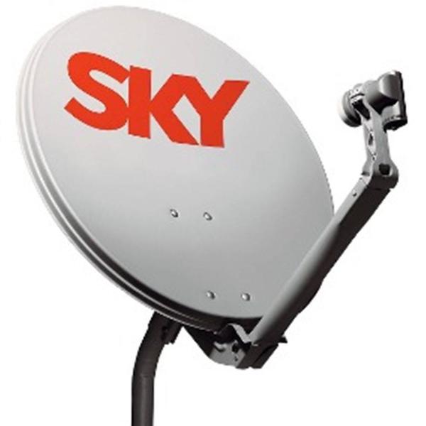 Kit de Antena Parabólica Sky 60 Cm + Receptor Digital Sky Pré-Pago Flex HD