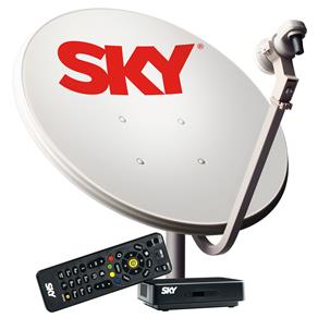 Kit de Antena Parabólica Sky 60 Cm + Receptor Digital Sky Pré-Pago Flex SD
