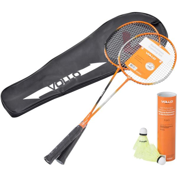 Kit de Badminton 2 Raquetes com 9 Petecas em Nylon - Vollo