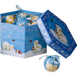 Kit de Bolas Decoradas "Ursinhos do Natal", 7cm, 14 Unidades - Christmas Traditions