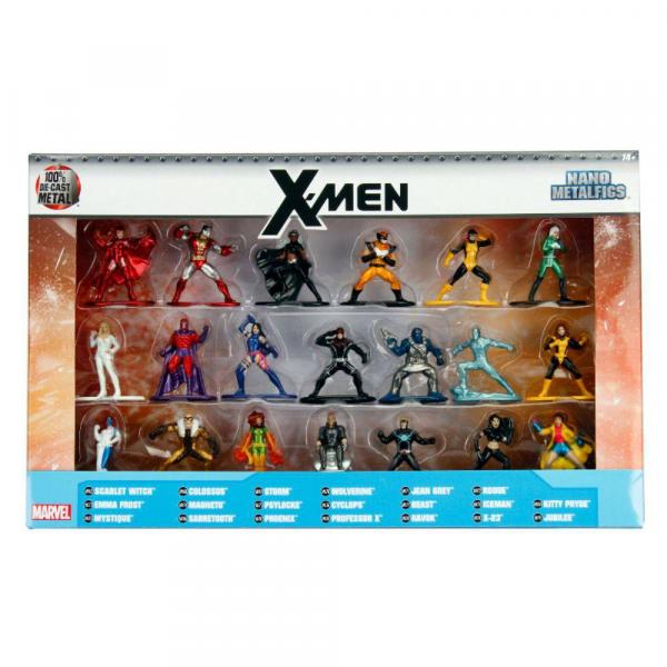 Kit de Bonecos Marvel X-Men 4 Cm Nano Metalfigs com 20 Figuras Jada Toys