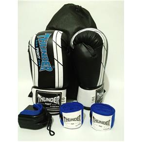 Kit de Boxe 10OZ Thunder Fight - - Azul