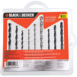Kit de Brocas com 9 Peças - Black & Decker
