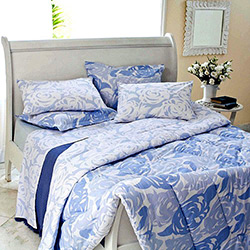 Tudo sobre 'Kit de Cama Casal Hana Azul - Casa & Conforto'