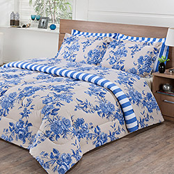 Tudo sobre 'Kit de Cama King Melissa Azul 7 Peças - Casa & Conforto'