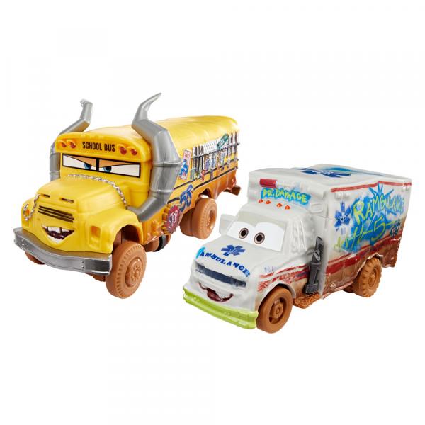 Kit de Carrinhos - Crazy 8 Crashers - Disney - Carros 3 - Miss Fritter e Dr. Damage - Mattel