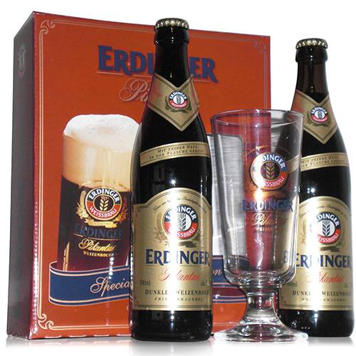 Kit de Cerveja Alemã Erdinger Pikantus 2 Garrafas ( 500 Ml Cada) + 1 Copo