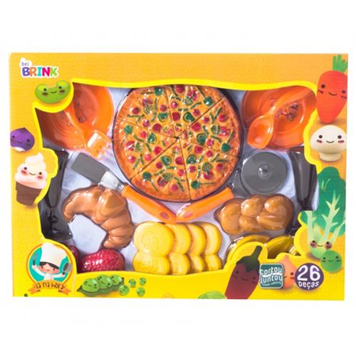 Kit de Comidinhas e Pizza 26 Peças - Bel Fix