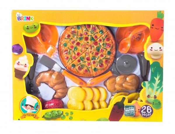 Kit de Comidinhas e Pizza com 26 Peças - Bel Brink