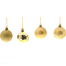 Kit de Enfeites de Árvore e Bolas Dourado 100 Unidades - Orb Christmas