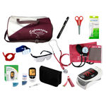 Kit de Enfermagem Super Luxo com Aparelho de Pressão Premium Oxímetro e Kit Medidor de Glicose