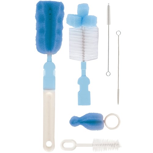 Kit de Escova para Mamadeira e Canudo Azul - Buba Toys