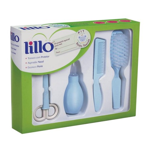 Kit de Higiene 4 Peças para Bebê Recém Nascido Lillo AZUL AZUL