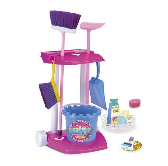 Brinquedo Kit de Limpeza Infantil - Vassoura, Pá e Rodo. - Monte Líbano