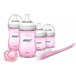 Kit De Mamadeiras Pétala Anti-cólica + Escova + Chupetas (06 Peças) Rosa - Philips Avent