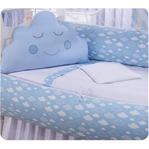 Kit de Mini Berço Nuvens Azul - Meninos