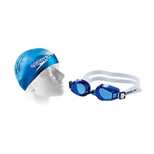 Kit de Natação com Óculos e Touca Infantil Speedo - Azul