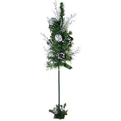 Kit de Natal C/ Pinheiro Palito Preto/Branco 135cm - Decorville