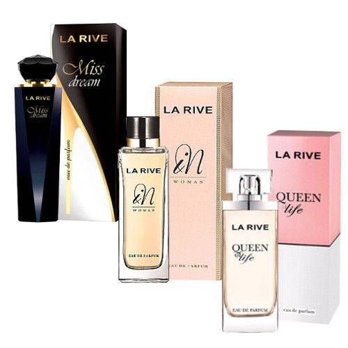 Tudo sobre 'Kit de 3 Perfumes Miss Dream In Woman Queem Of Life LA RIVE'