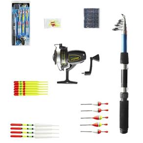 Kit de Pesca com Molinete e Vara Telescópica 1,50m