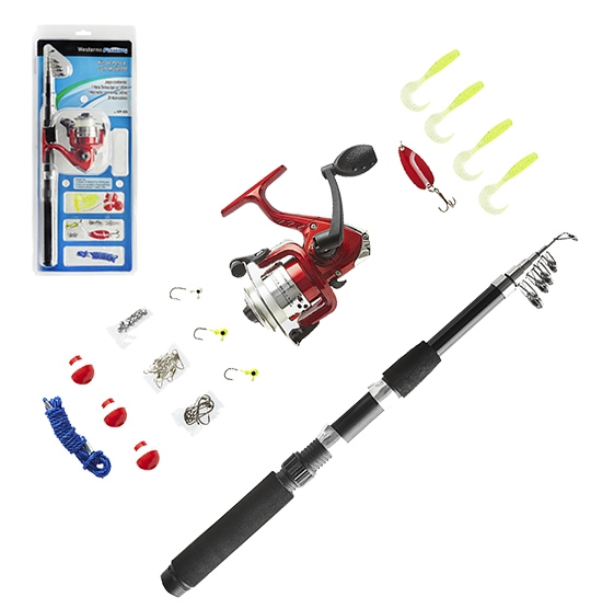 Kit de Pesca com Vara e Molinete + 31 Acessorios 1,8m - Western