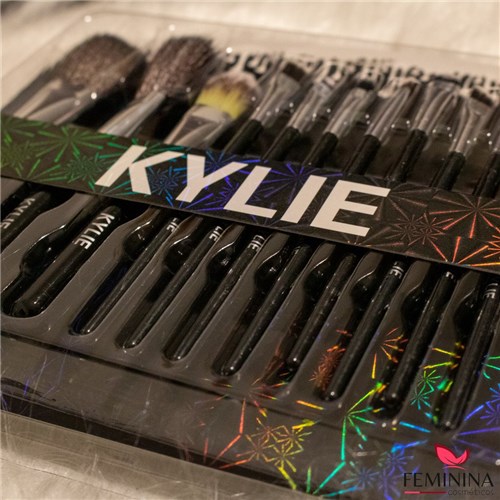 Kit de Pinceis com 12 Pinceis - Kylie ((Preto))