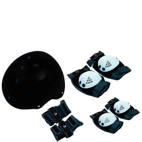 Kit de Proteção com Capacete Eps M (4 a 6 Anos) Belfix - Preto
