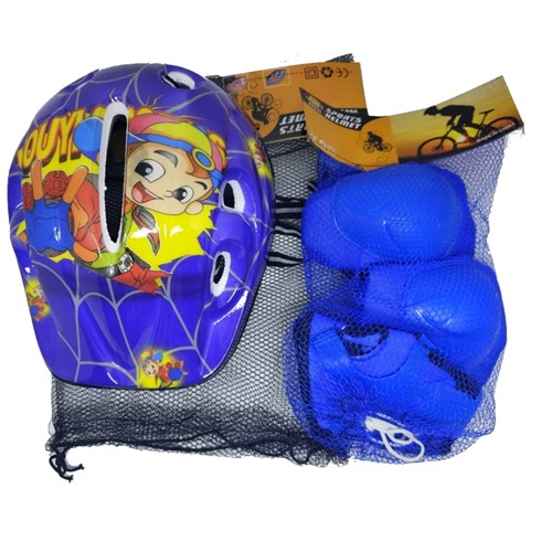 Kit de Proteção Infantil C/ Capacete - Azul
