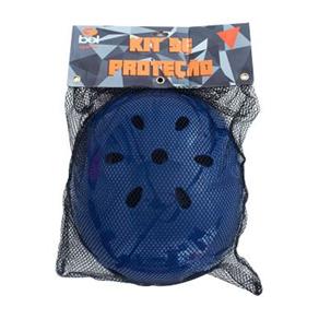 Kit de Proteção para Skate com Capacete Tam. M Azul/marrom - Bel Sports