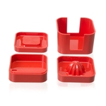 Kit de Utensílios de Plástico Vermelho com 4 Peças