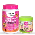 Kit Definição Gelatina #todecacho 550g + Creme para Pentear 1 kg - Salon Line