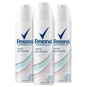 Kit Desodorante Aerosol Rexona Feminino Sem Perfume 90g 3 Unidades