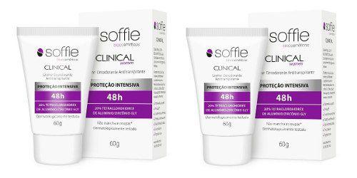 Kit 2 Desodorante Antitranspirante Soffie Clinical Women
