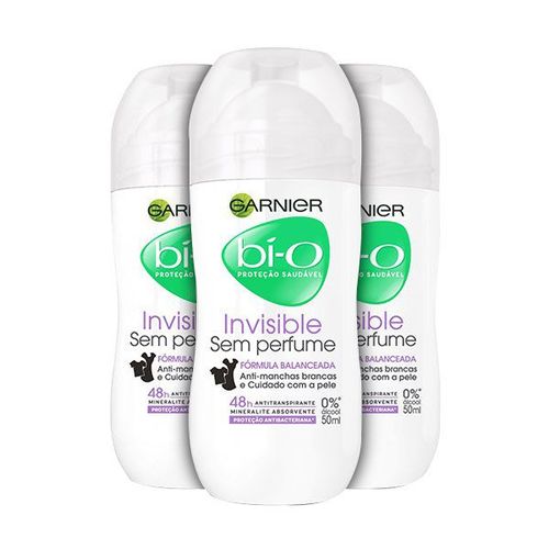 Tudo sobre 'Kit Desodorante Bí-O Garnier Invisible Sem Perfume Roll On 50mL Leve 3 Pague 2'