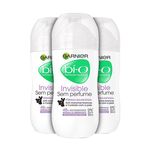 Kit Desodorante Bí-O Garnier Invisible Sem Perfume Roll On 50mL Leve 3 Pague 2