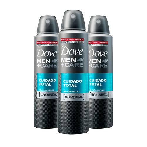 Tudo sobre 'Kit Desodorante Dove Aerosol Masculino Men Care Cuidado Total 89g 3 Unidades'