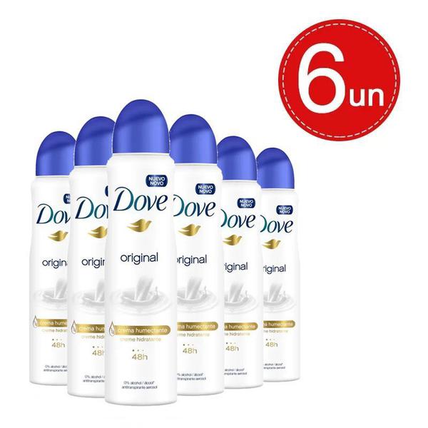 Kit Desodorante Dove Original Aerosol 150ml/89g - 6 Unidades